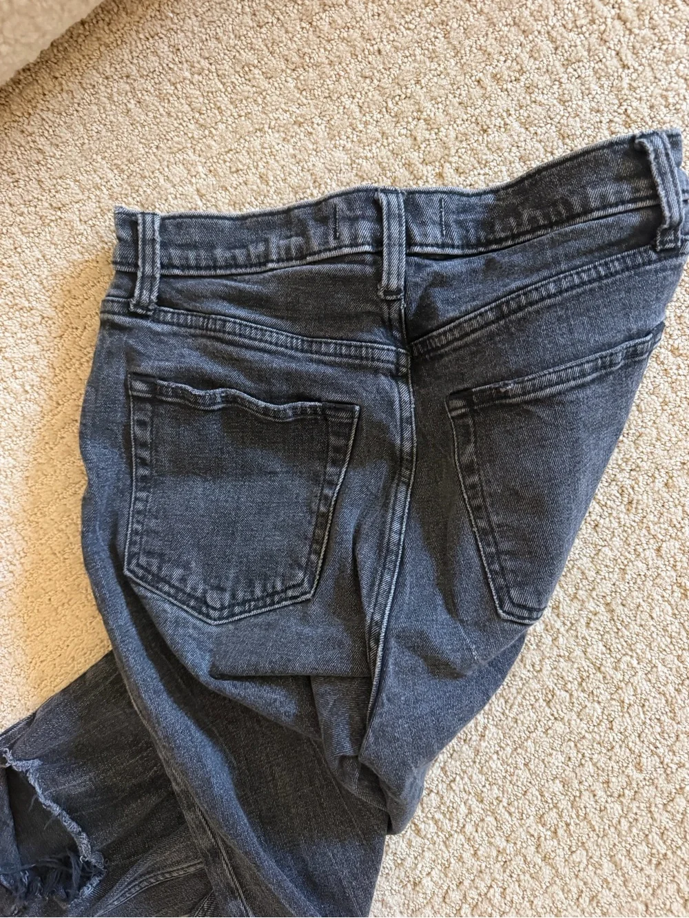 Abercrombie & Fitch Black Straight-Leg Jeans with Knee Rips
